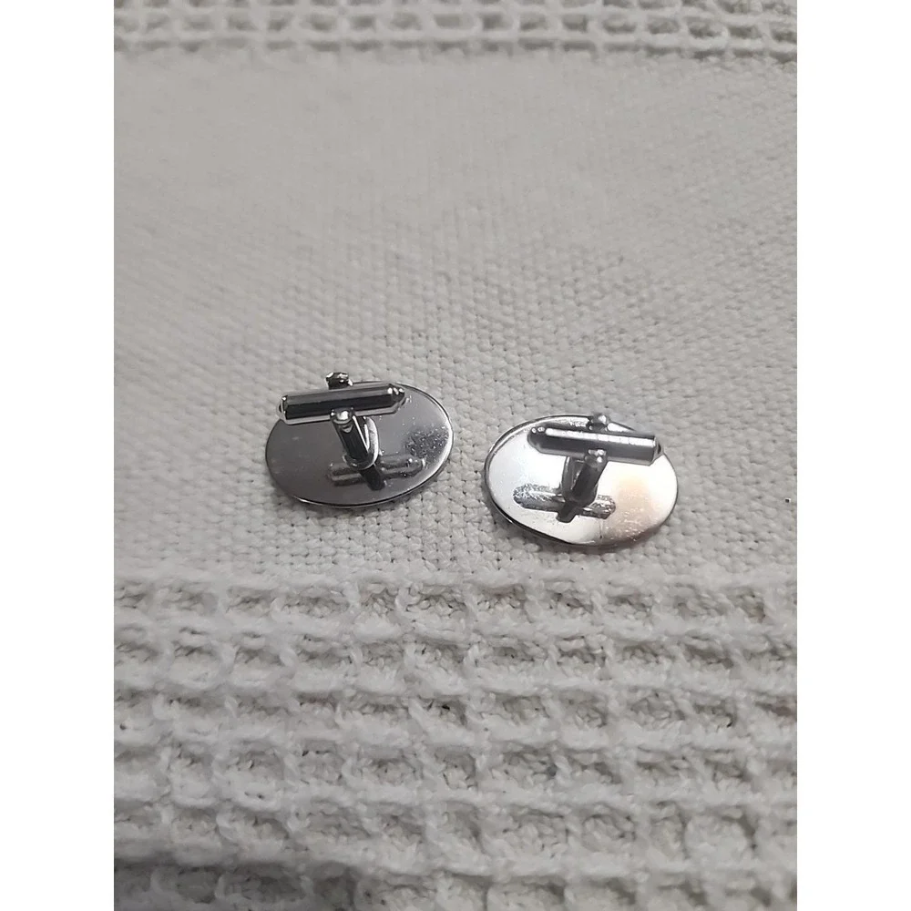 Vintage Hickok cufflinks Silver Black MCM Sunburst